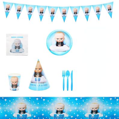 The Boss Baby Geburtstags Geschirr Kit mit Tellern Besteck Party Tableware Set