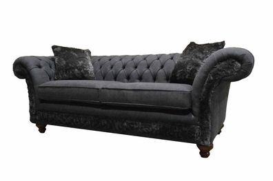 Sofa 3 Sitzer Couch Textil Sofa Grau Design Möbel Sofas Couchen Chesterfield