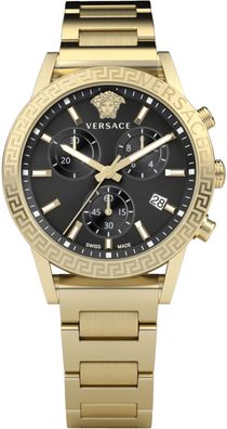 Versace VEKB00822 Sport Tech Lady Chrono schwarz gold Edelstahl Damen Uhr NEU