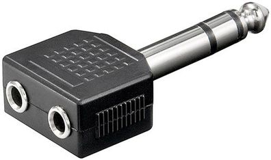 Kopfhörer Adapter AUX Klinke, 6,35 mm zu 2x 3,5 mm - Klinke