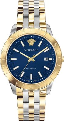 Versace VE2D00421 Univers Automatic blau gold silber Edelstahl Herren Uhr NEU