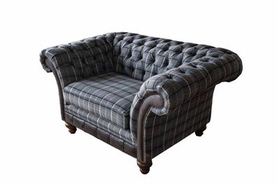 Chesterfield Sessel Couch 1 Sitzer Sofa Textil Stoff Couchen Polster Neu