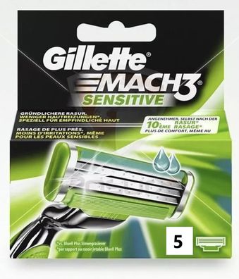 Gillette MACH3 Sensitive Klingen 5er Pack im Blister ohne OVP