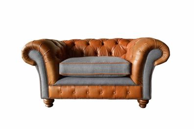 Chesterfield Sessel Design Polster Sofa Couch Sofas 1 Sitzer Textil Neu