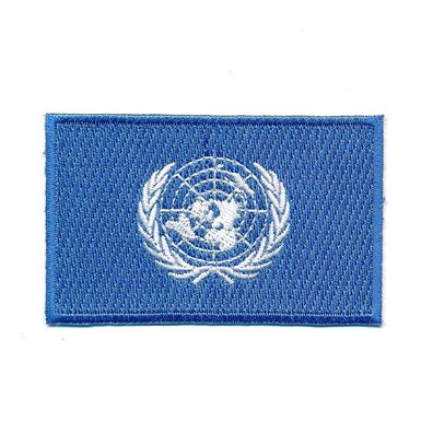 60 x 35 mm UNO Vereinte Nationen UN Flagge Fahne Patch Aufnäher Aufbügler 1209 B