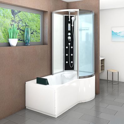 Kombination Badewanne Dusche K50-L01-ALL Duschtempel 170x100 cm