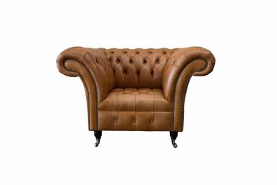 Chesterfield Design Sessel Couch Polster Luxus Couchen 1 Sitz Leder Neu
