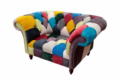 Sessel Design Chesterfield Lounge Mehrfarbig Sofa Einsitzer 130cm Neu