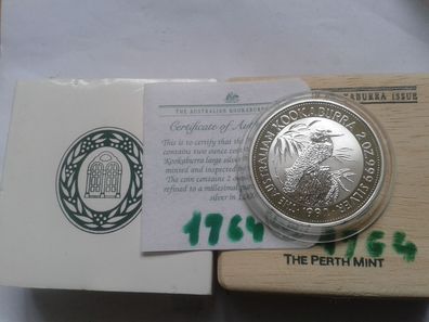2$ 1992 Australien Kookaburra 2 Dollars 1992 Kookaburra 2 Unzen 999er Silber