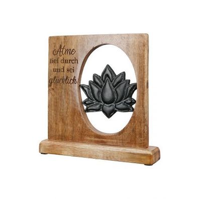 Gilde Holz Rahmen mit Botschaft Lotus