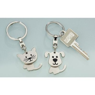 Gilde Metall Schlüssel Anhänger Katze/ Hund