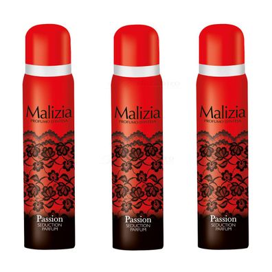 Malizia DONNA Body Spray deo deodorant Passion 3x 100ml