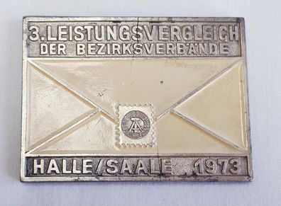 DDR Plakette 3. Leistungsvergleich der Bezirksverbände Halle/ Saale 1973