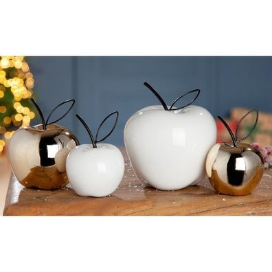 Gilde Keramik Apfel mit Metall-Stiel Blatt