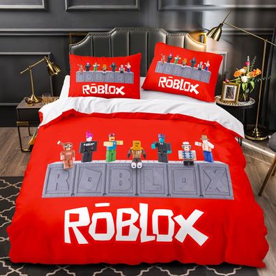 3tlg. Spiel Roblox 3D Druck Bettbezug Set DynaBlocks Kinder Bettwäsche Kissenbezug