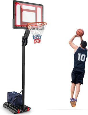 Basketballständer 228-265 cm höhenverstellbar, Basketballkorb mit Ständer & 2 Rädern