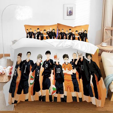 3tlg. Anime Haikyu!! 3D Bettbezug Set Yu Nishinoya Kinder Bettwäsche Kissenbezug