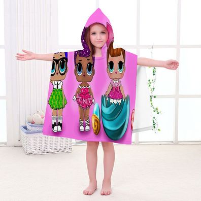 Kinder L.O.L. Surprise Badetuch Sweets Uptown Strand Poncho Pooltücher Bademantel