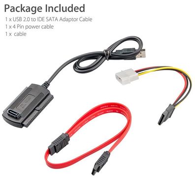 USB 2.0 auf IDE/ SATA 3in1 Kabel Adapter 2.5"/3.5" Festplatte Laufwerk Konverter