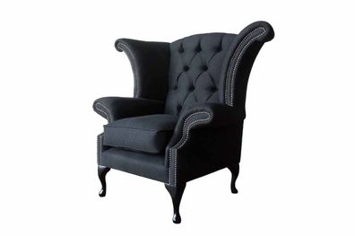 Chesterfield Textil Polster Sofa Design Couch Sessel 1 Sitz Ohrensessel
