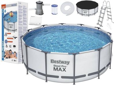 Bestway Steel Pro MAX 56420 366x122 cm Gartenpool Pool Pumpe u. Zubehör