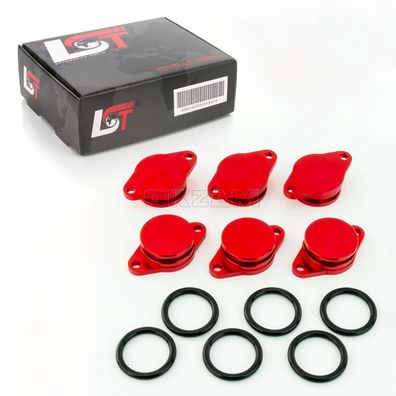 Drallklappen Set 6x 32mm rot mit O-Ring Ansaugbrücken für BMW X3 X5 X6 5er 7er