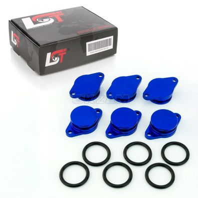 Drallklappen Set 6x 32mm blau mit O-Ring Ansaugbrücken für BMW X3 X5 3er 5er 7er