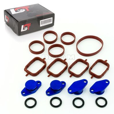 Drallklappen Set 4x22mm blau Ansaugbrücke O-Ring Dichtung für BMW 1er 3er 5er X3