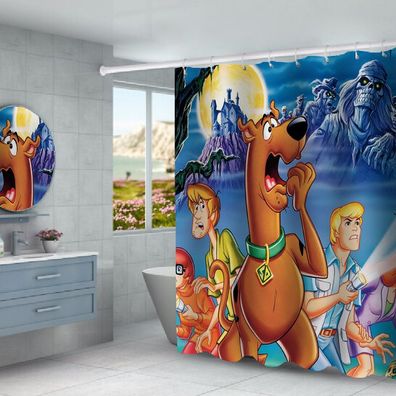 3D Scooby-Doo Duschvorhänge Shaggy Rogers Badezimmer Shower Curtain mit 12 Ringen