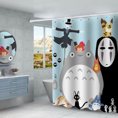 Totoro Spirited Away Duschvorhänge No Face man Badezimmer Shower Curtain mit12 Ringen