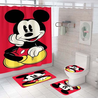 Mickey Minnie Duschvorhänge Donald Duck Badezimmer Shower Curtain mit 12 Ringen