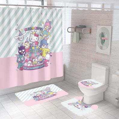 Hello Kitty Duschvorhänge My Melody Badezimmer Vorhang Shower Curtain mit 12 Ringen
