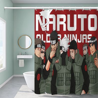 Anime Naruto Kakashi Duschvorhänge 3D Druck Badezimmer Shower Curtain mit 12 Ringen