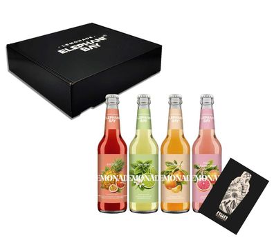 Elephant Bay 4er Lemonaden tasting Box - 1x pro Sorte Pink Grapefruit + Mandari