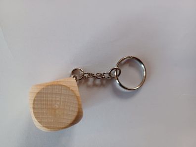 Schlüsselanhänger Würfel aus Holz 20 mm, II. Wahl