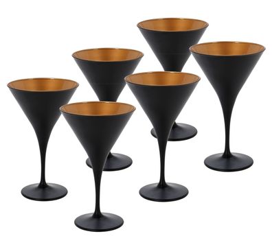 Cocktail MarMartini Glas schwarz 230 ml - 6er Set - Cocktail Margarita Sekt Trichter