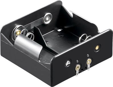 Goobay 2x D (Mono) Batteriehalter, Lötfahne (U), Schwarz - Lötfahne (U)