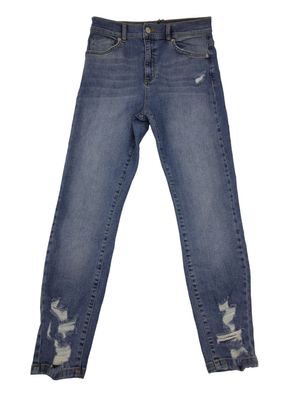NA-KD Damen Skinny Cropped Jeans mit ausgefranstem Saum Gr. 38 - NEU!!!