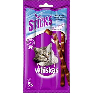 Whiskas Snack Sticks Reich an Lachs 14 x 6 Stück (0,54€/ Stk.)