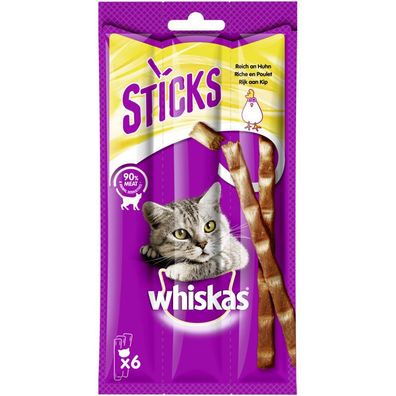 Whiskas Snack Sticks Reich an Huhn 14 x 6 Stück (0,54€/ Stk.)