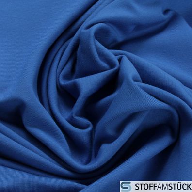 0,5 Meter Baumwolle Elastan Single Jersey blau T-Shirt Tricot weich dehnbar