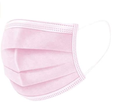 50x Schutzmaske Mundschutz Einweg Maske Gesichtsmaske 3 Lagig Vliesstoff Pink