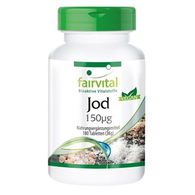 Jod 150µg - 180 Tabletten, Kaliumjodid - fairvital