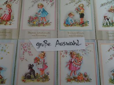 alte Postkarten AK Anco Serie 121 Kinder Namenstag Geburtstag Schrift geprägt
