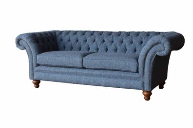 Englische Chesterfield Sofa Couch Büro Möbel Dreisitz Samt 230cm Sofas