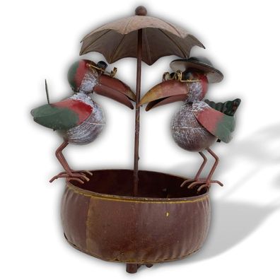 Gartenstecker Beetstecker Erdspiess Vogel Metall 126cm Antik-Stil