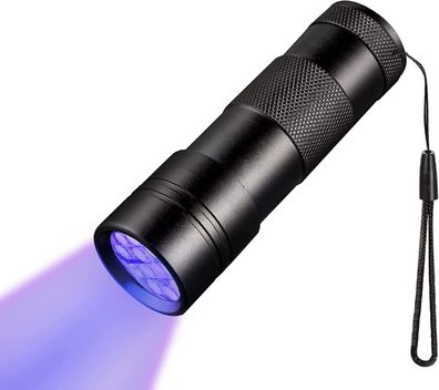 UV-Taschenlampe mit 12 LED-Birnen, 395-nm-Ultraviolett-LED-Taschenlampe, Urindetektor