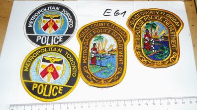 Polizei USA - Kanada Armabzeichen 4 Stück (e61)