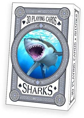 3D Spielkarten Haie Kartenspiel