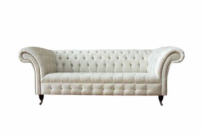 Dreisitzer Weiß Stoff Wohnzimmer Design Couchen Sofa Chesterfield Couch